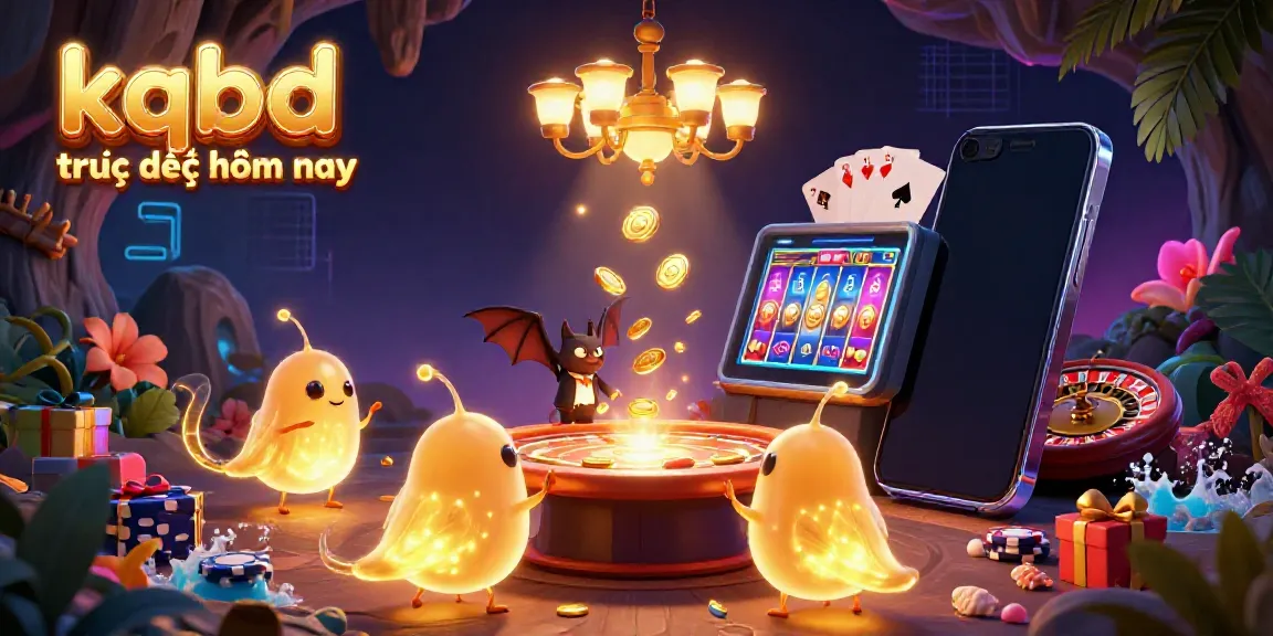 Experience kqbd trực tiếp hôm nay in a vibrant cave casino scene filled with glowworms, games, and colorful action.
