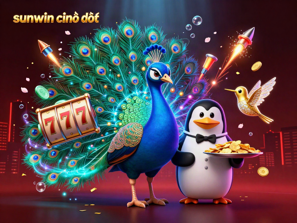 Experience thrilling gameplay with sunwin chính thức in an entertaining 3D casino scene filled with vibrant characters and game elements.