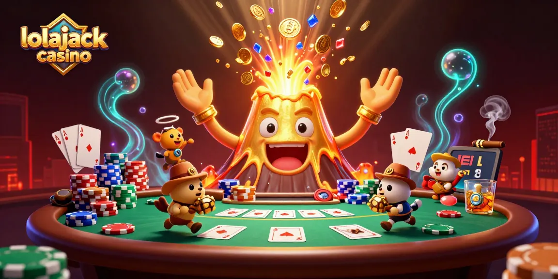 Experience excitement at lolajack casino with thrilling poker action and a golden treasure eruption.